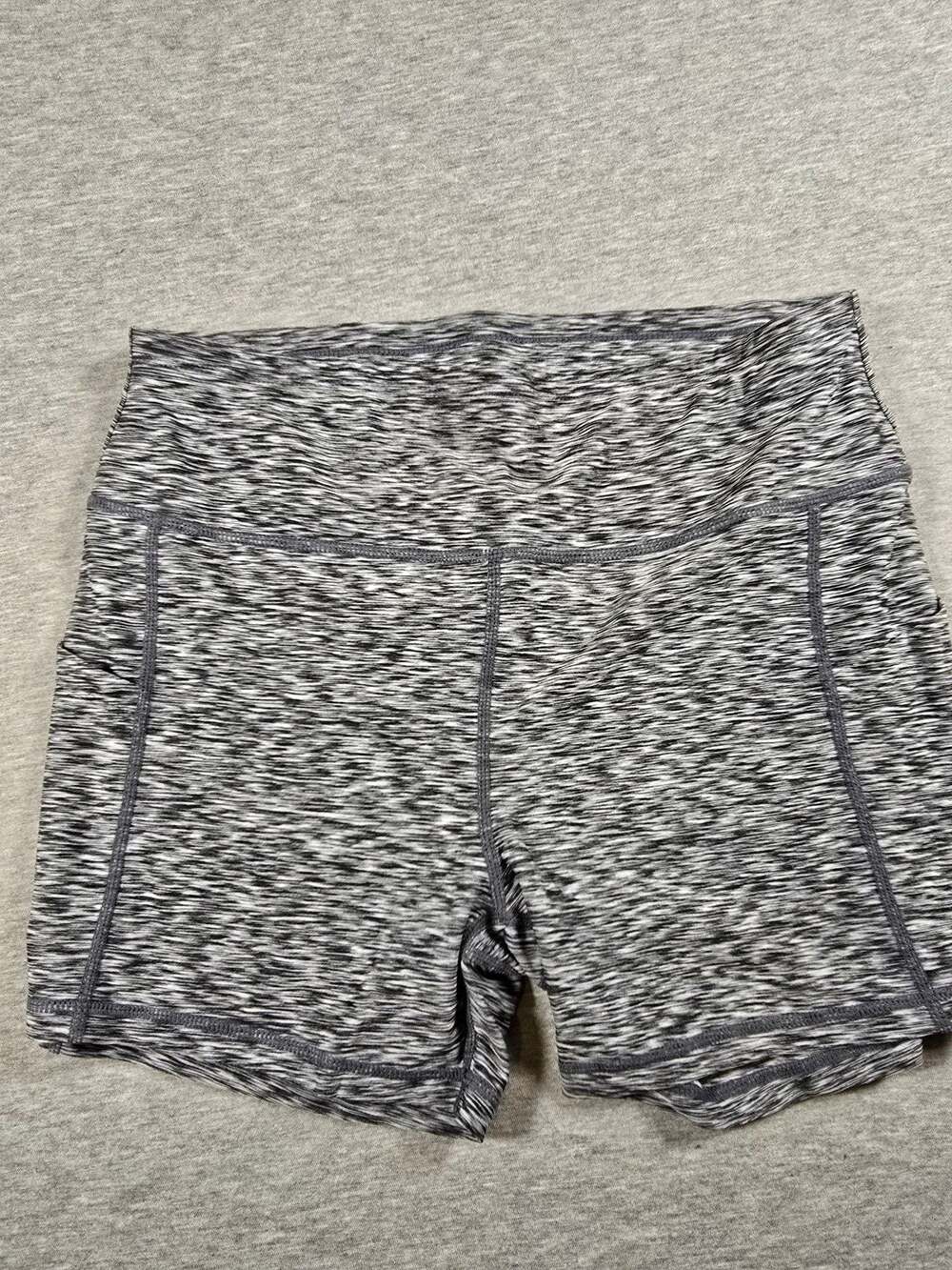 Sports Wear High Waist Athletic Shorts Black White Space Dye Size L